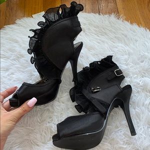 Never worn black lace heels